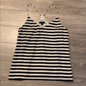 Navy blue and white top